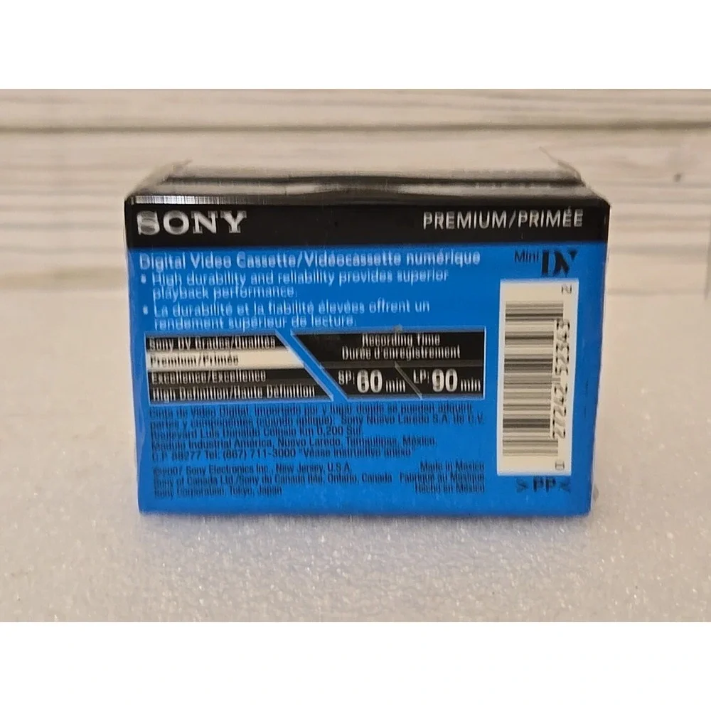 Sony 60 min Premium DVC Digital Video Cassette Lot Of 2 Tapes‎ Mini DV Sealed